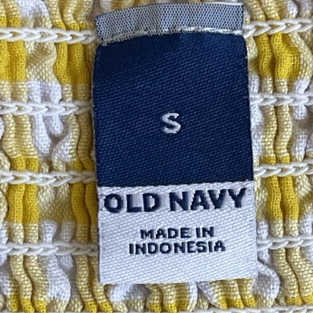 Old Navy Yellow Gingham Tiered Seersucker All-Day Maxi Dress Women's Size S - Picture 6 of 6